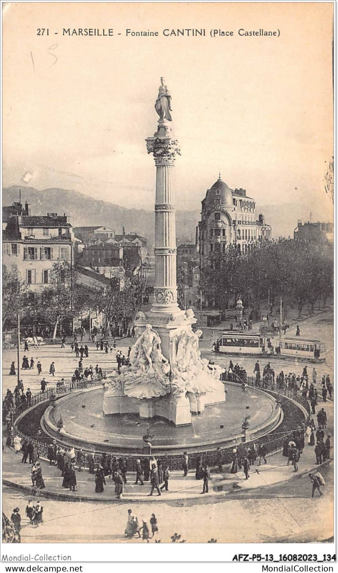 AFZP5-13-0414 - MARSEILLE - Fontaine Cantini - Place Castellane - Castellane, Prado, Menpenti, Rouet