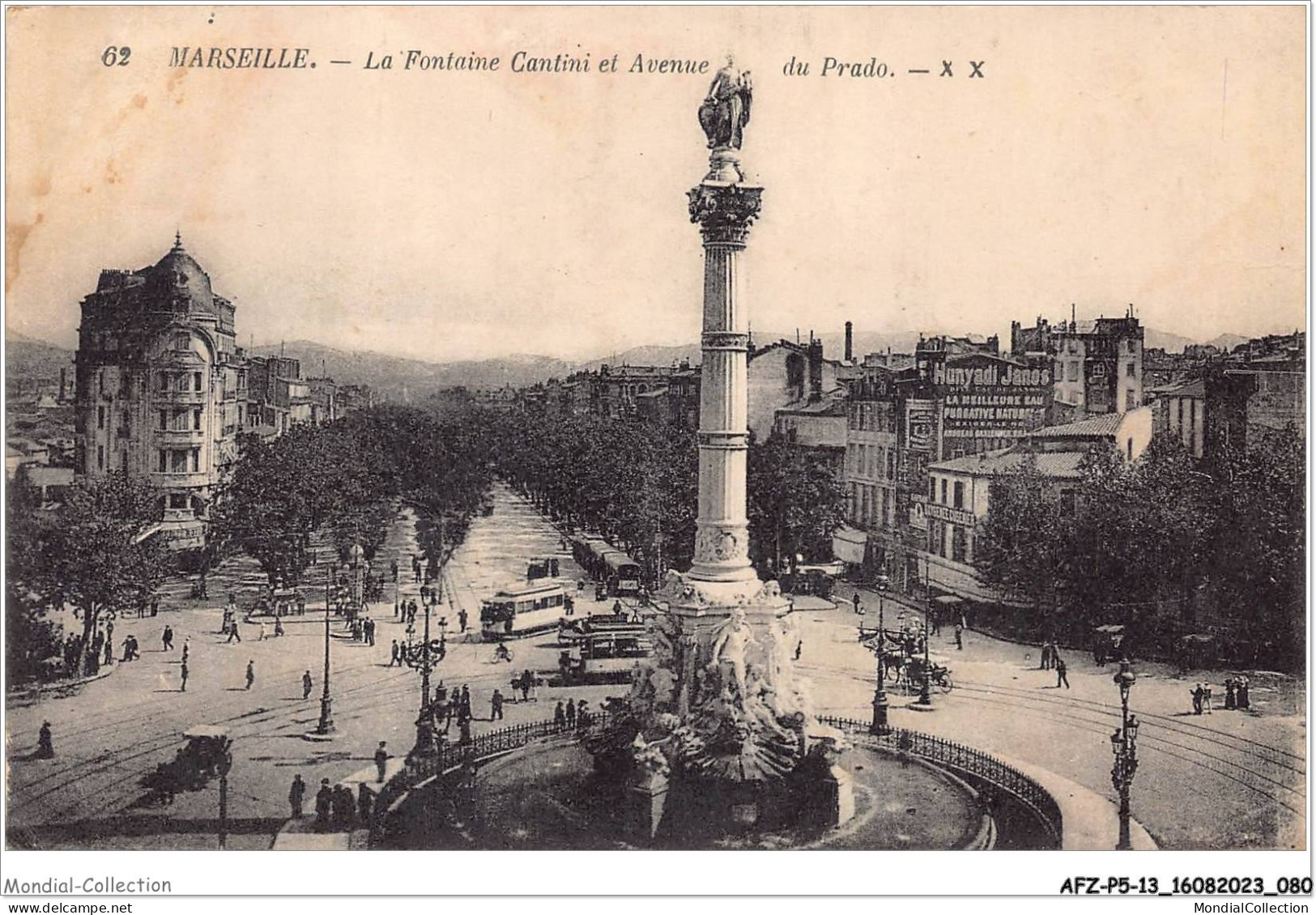 AFZP5-13-0387 - MARSEILLE - La Fontaine Cantini Et Avenue Du Prado - Castellane, Prado, Menpenti, Rouet