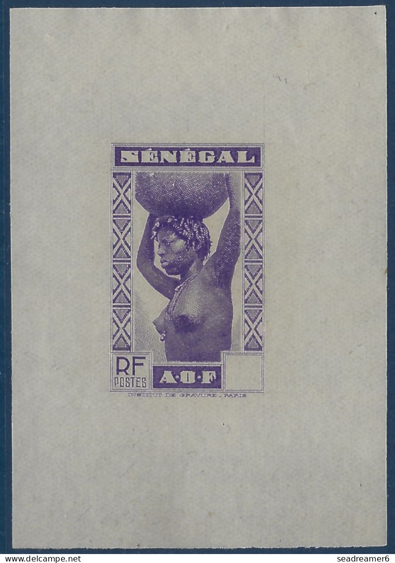 SENEGAL 1938 Epreuve De Couleur Violette & Sans Valeur Sur Papier De Chine RARE - Other & Unclassified