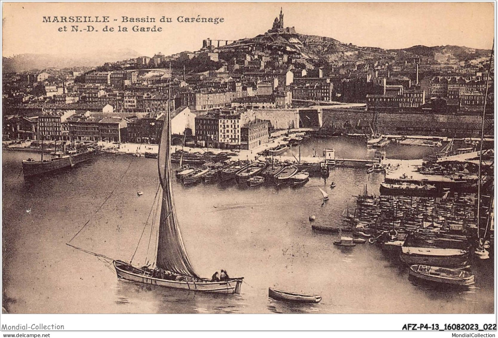 AFZP4-13-0265 - MARSEILLE - Bassin Du Carénage Et Notre-dame De La Garde - Notre-Dame De La Garde, Funicular Y Virgen