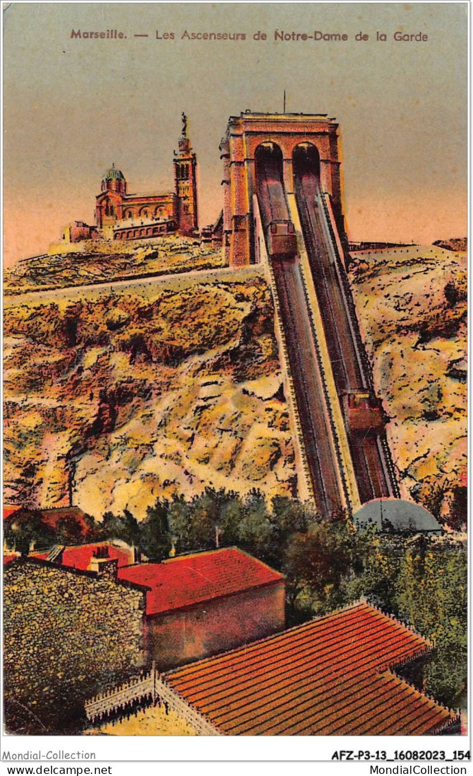 AFZP3-13-0251 - MARSEILLE - Les Ascenseurs De Notre Dame De La Garde - Notre-Dame De La Garde, Funicular Y Virgen