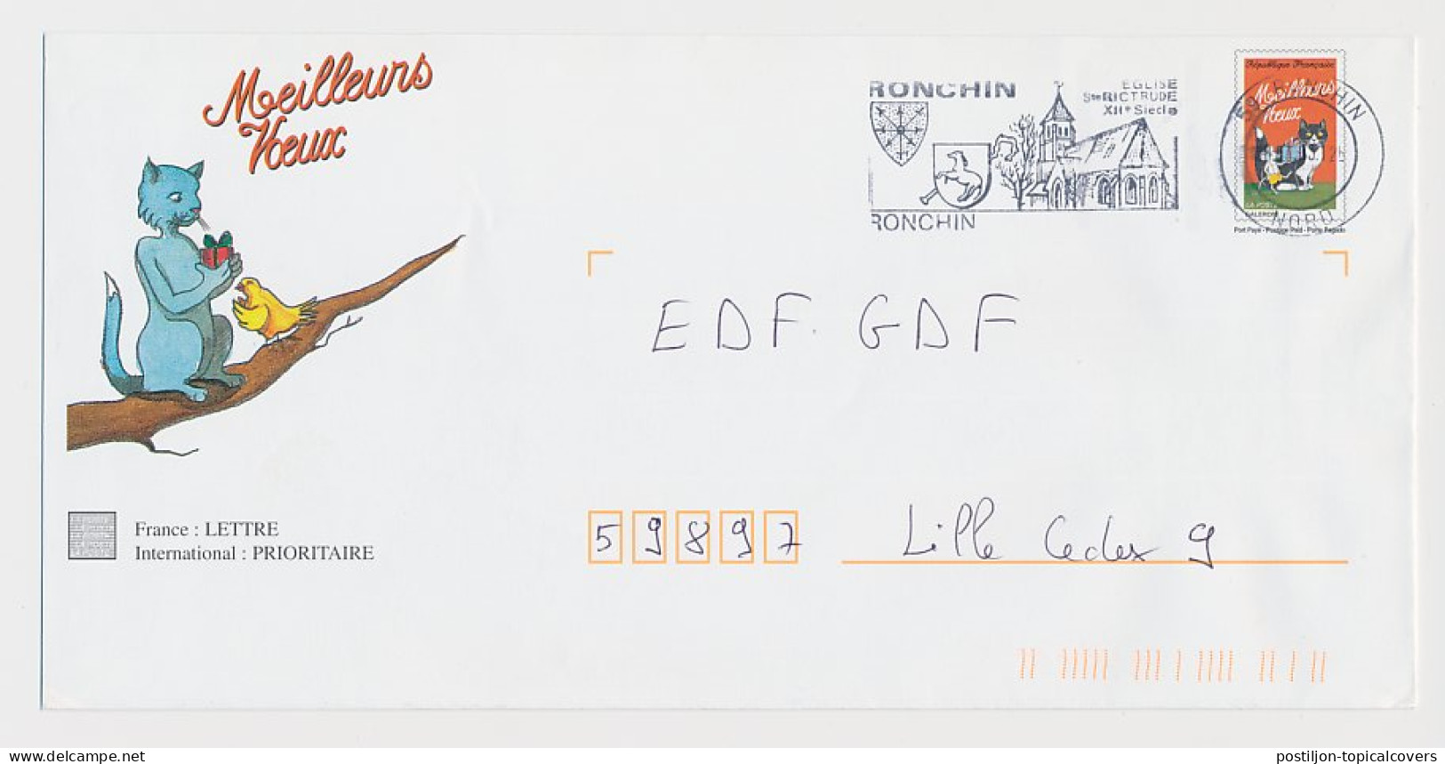 Postal Stationery France 2003 Cat - Bird - Mouse - Other & Unclassified