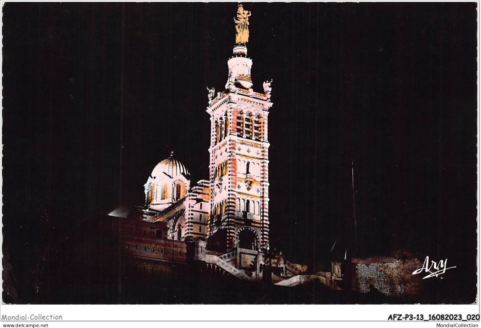 AFZP3-13-0184 - MARSEILLE - Effet De Nuit  Sur La Basilique De Notre-dame De La Garde - Notre-Dame De La Garde, Funicolare E Vergine