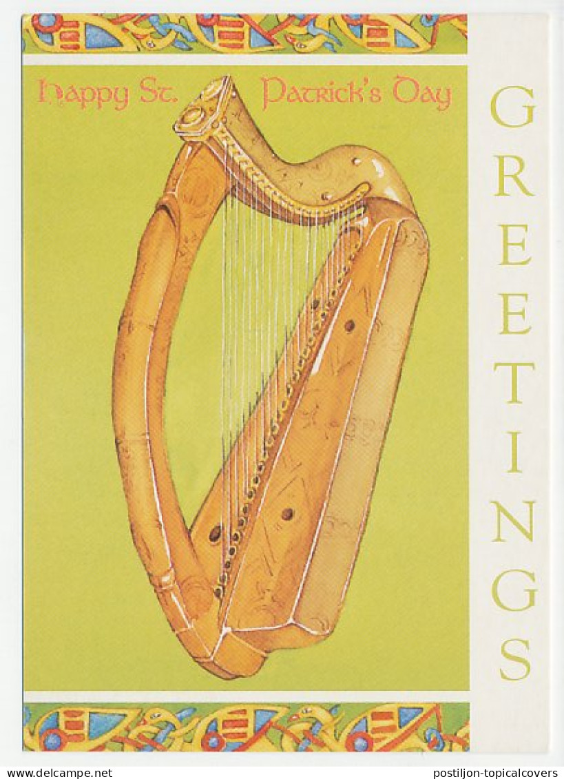 Postal Stationery Ireland 1997 Brian Boru Harp - Musik