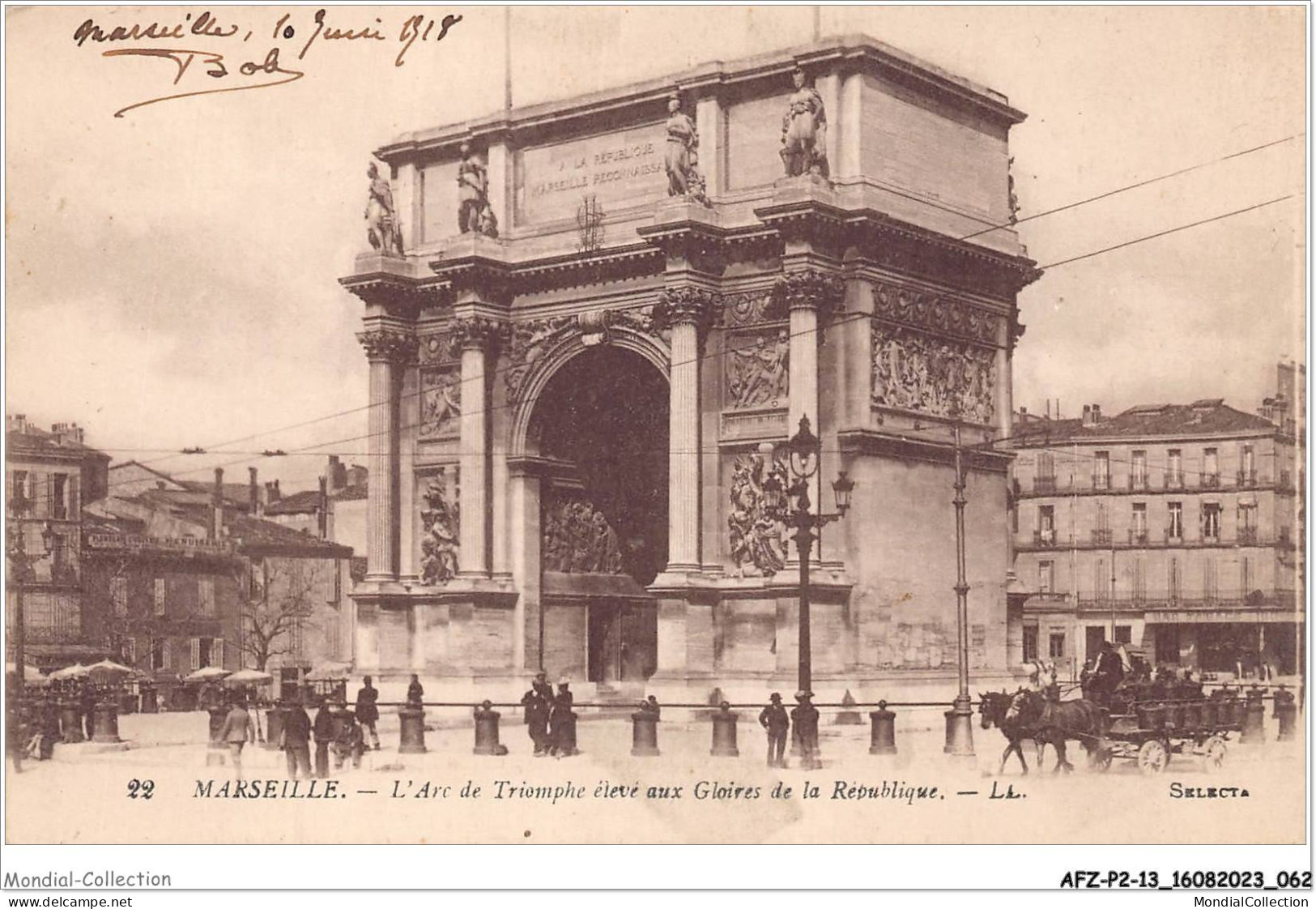 AFZP2-13-0115 - MARSEILLE - L'arc De Triomphe élevé Aux Gloires De La République - Canebière, Centre Ville