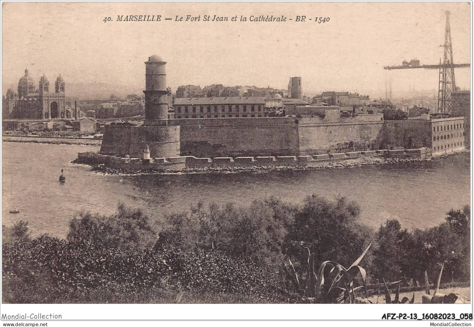 AFZP2-13-0113 - MARSEILLE - Le Fort St-jean Et La Cathédrale - Joliette, Zone Portuaire