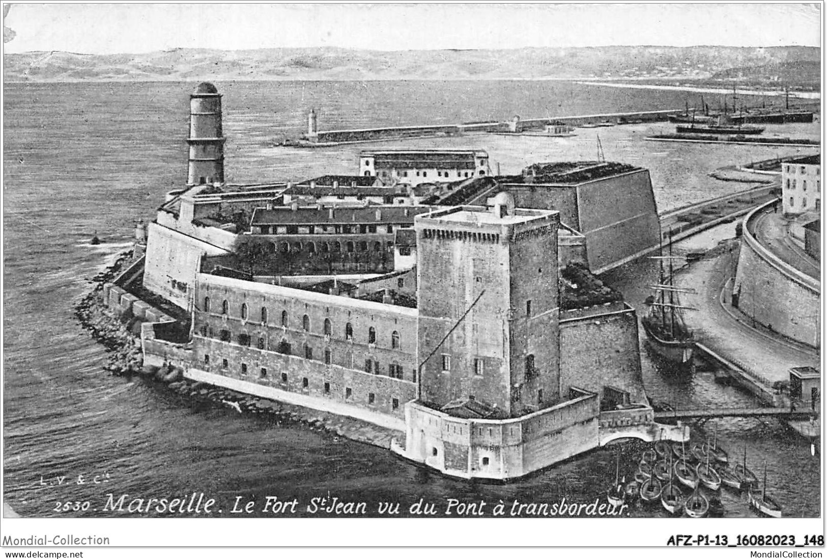 AFZP1-13-0075 - MARSEILLE - Le Fort St-jean Vu Du Pont à Transbordeur - Joliette, Hafenzone