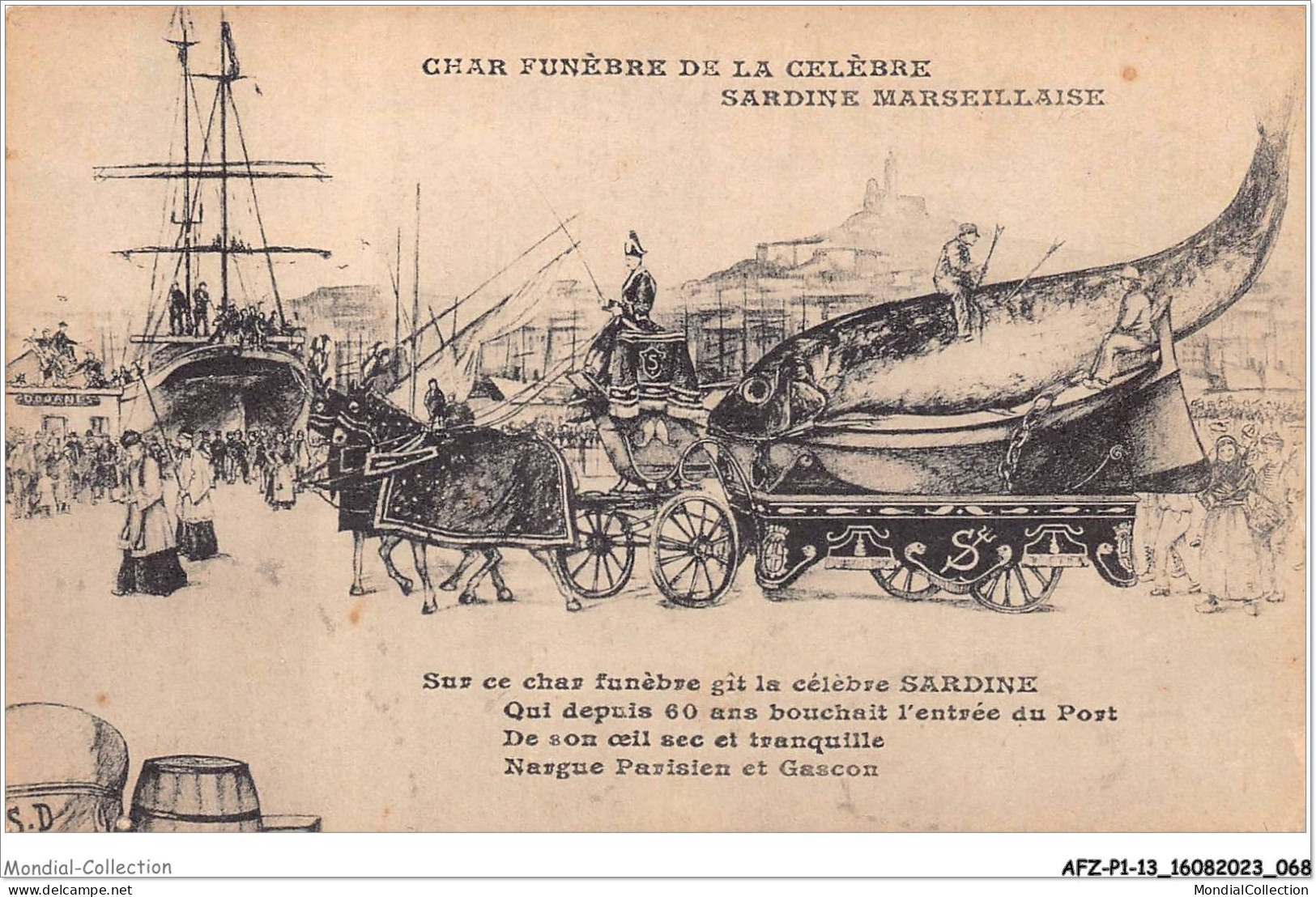 AFZP1-13-0035 - Char Funèbre De La Célèbre Sardine - MARSEILLAISE - Old Port, Saint Victor, Le Panier