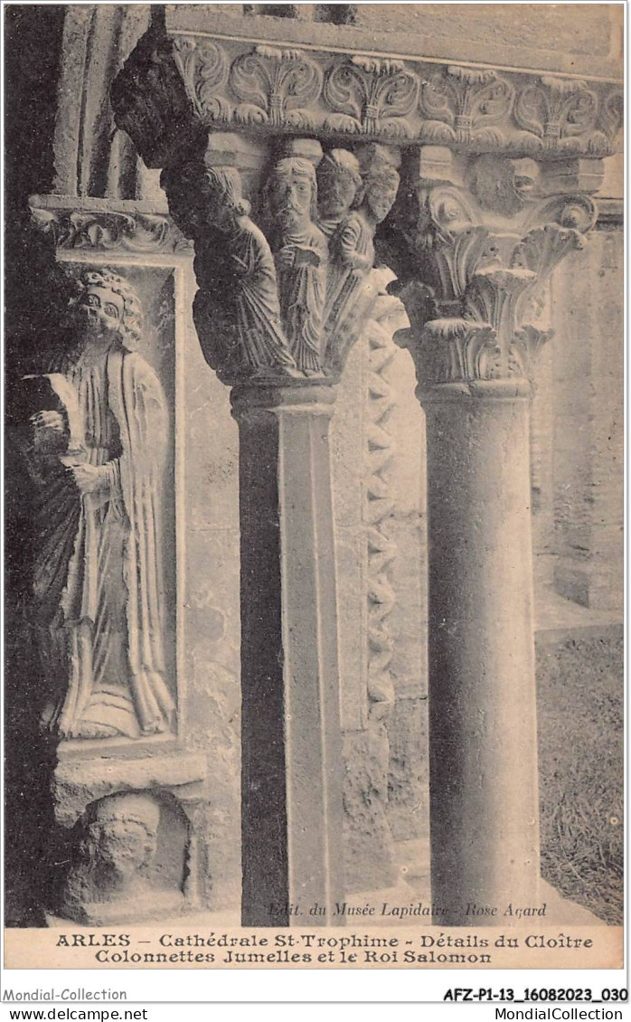 AFZP1-13-0016 - ARLES - Cathédrale St-trophime - Détails Du Cloître Colonnettes Jumelles Et Le Roi Salomon - Arles