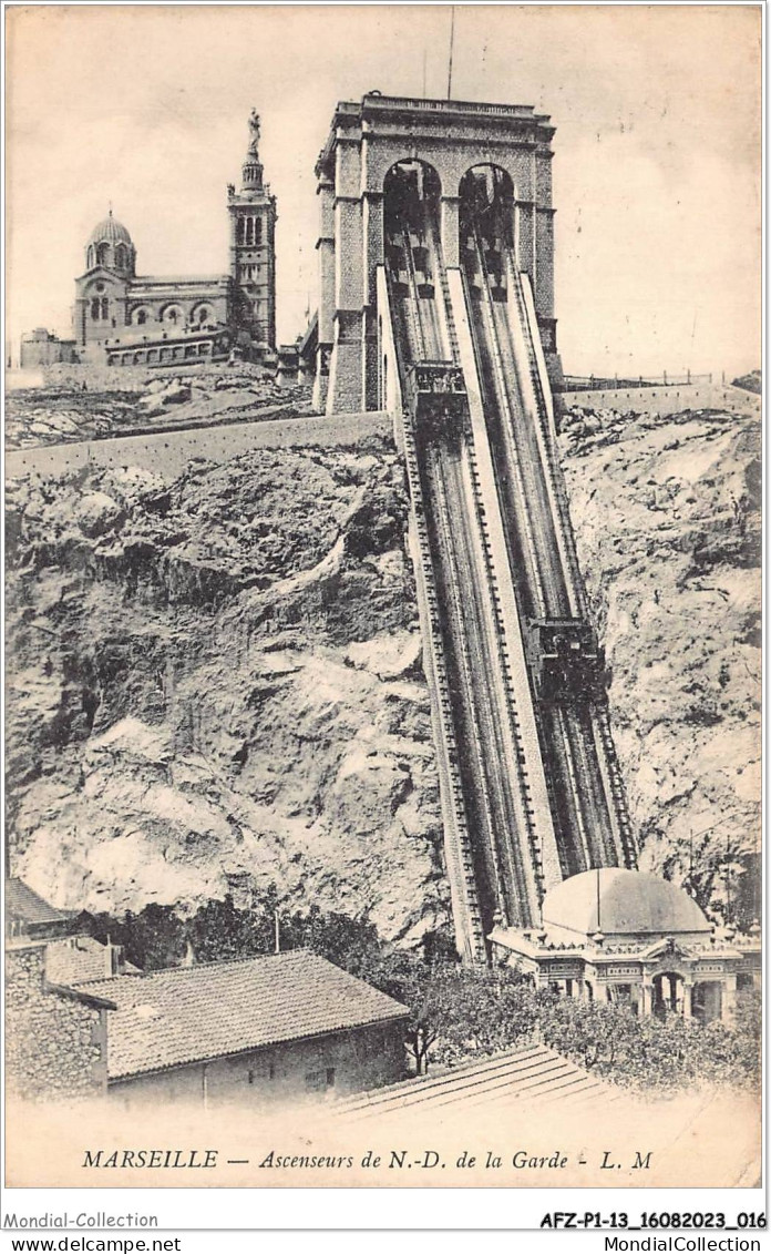 AFZP1-13-0009 - MARSEILLE - Ascenseurs De Notre-dame De La Garde - Notre-Dame De La Garde, Lift En De Heilige Maagd