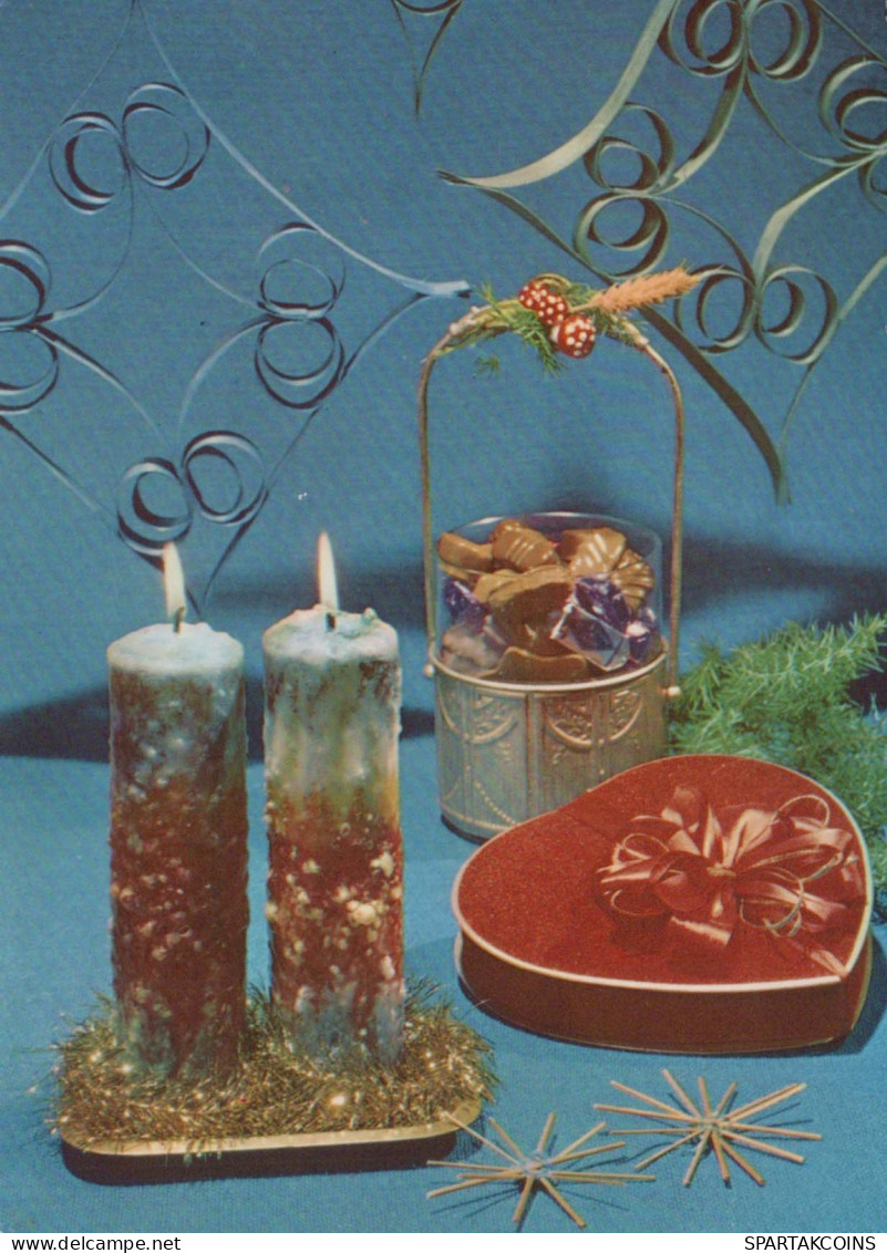 Buon Anno Natale CANDELA Vintage Cartolina CPSM #PAZ196.IT - Neujahr