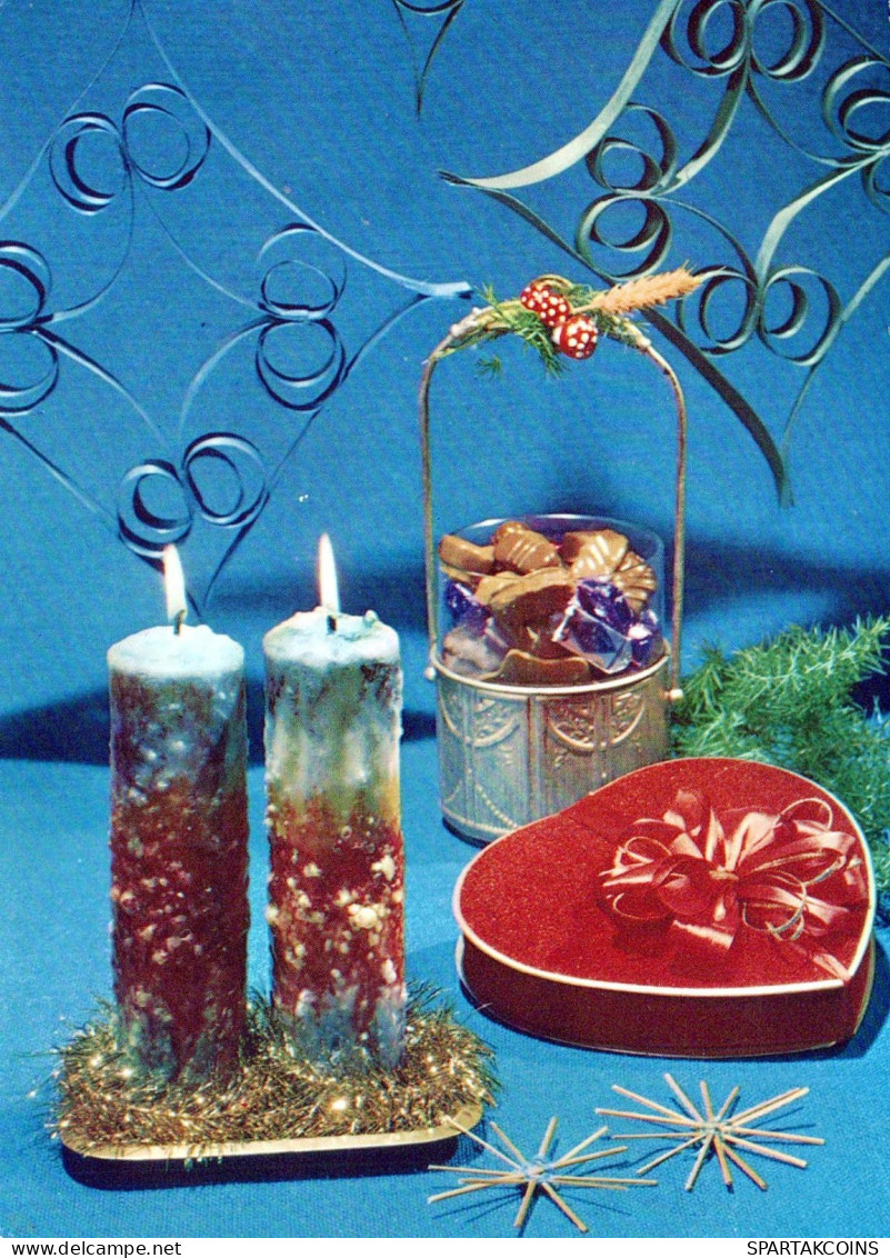 Buon Anno Natale CANDELA Vintage Cartolina CPSM #PAZ196.IT - Neujahr