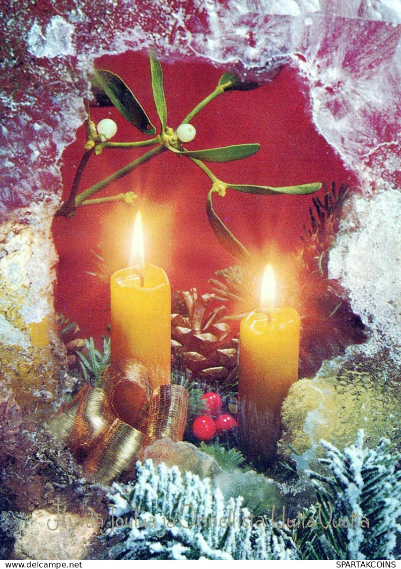 Buon Anno Natale CANDELA Vintage Cartolina CPSM #PAZ256.IT - Neujahr