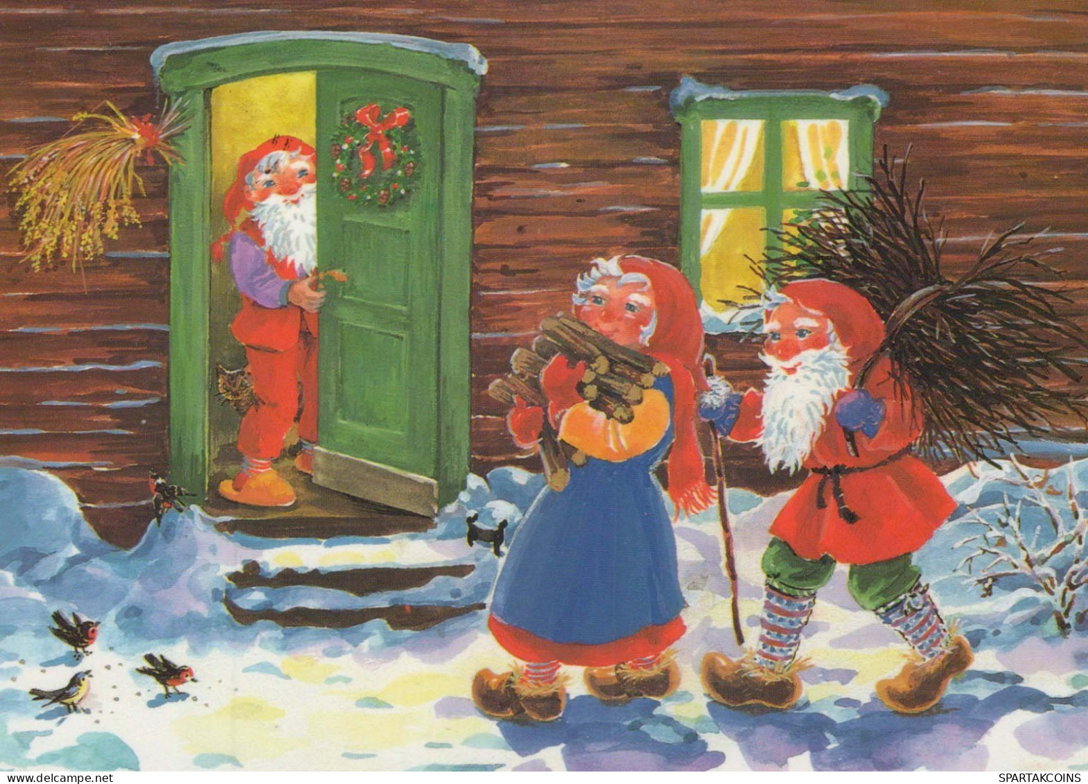 Buon Anno Natale GNOME Vintage Cartolina CPSM #PAY598.IT - Neujahr