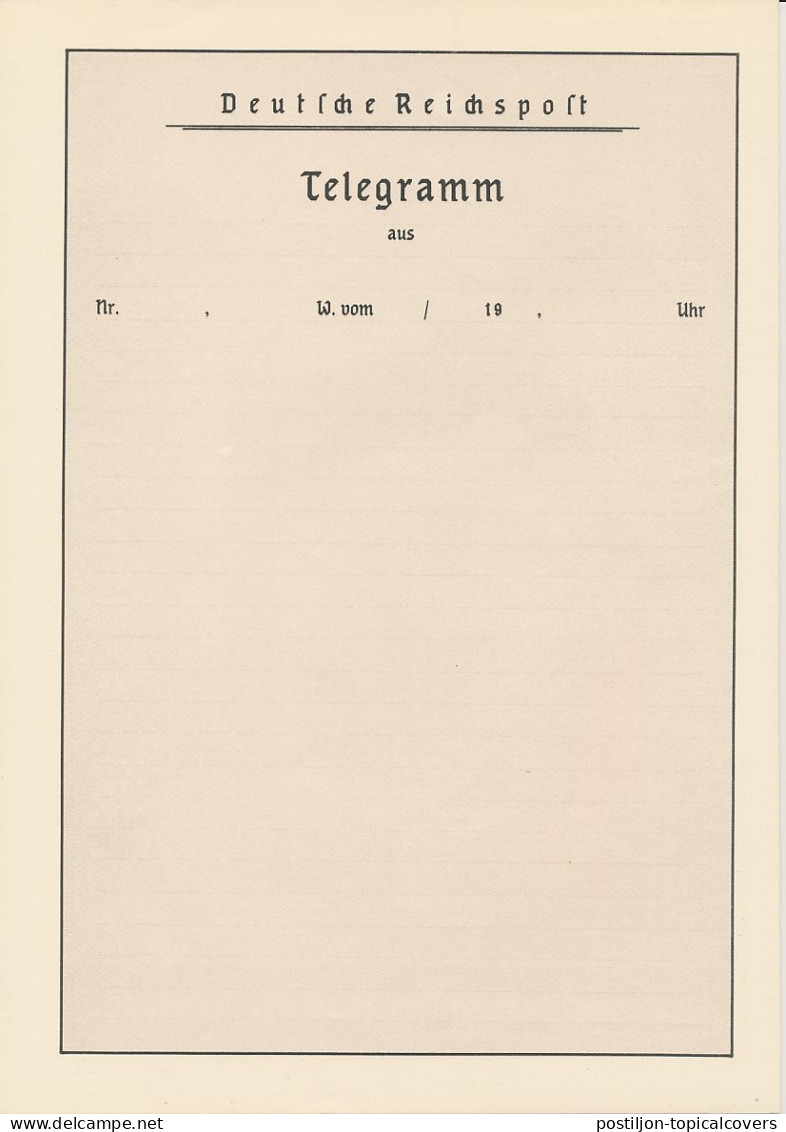 Telegram Germany 1934 - Unused - Schmuckblatt Telegramme Nazi Party Rallies NSDAP Nuremberg- Eagle - Castle- Swastika - Autres & Non Classés
