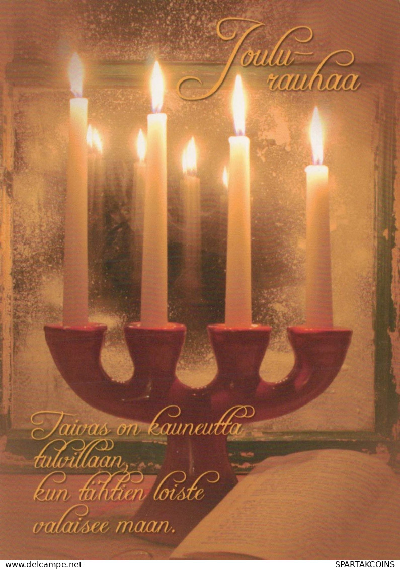Buon Anno Natale CANDELA Vintage Cartolina CPSM #PAV898.IT - Neujahr