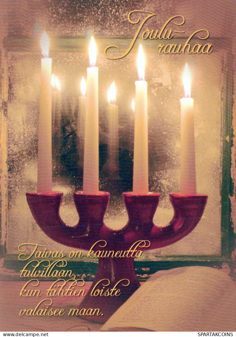 Buon Anno Natale CANDELA Vintage Cartolina CPSM #PAV898.IT - Neujahr