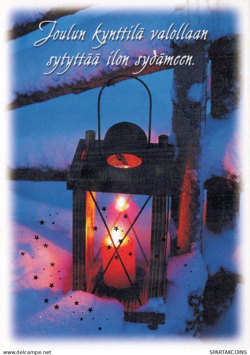 Buon Anno Natale CANDELA Vintage Cartolina CPSM #PAV959.IT - Neujahr