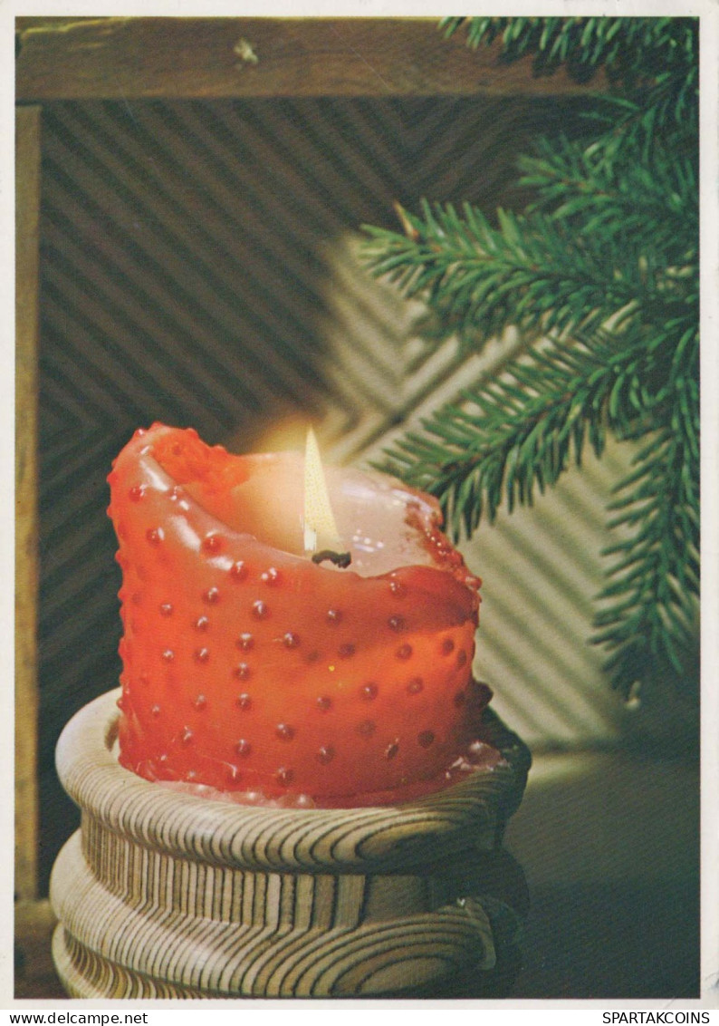 Buon Anno Natale CANDELA Vintage Cartolina CPSM #PAV414.IT - Neujahr