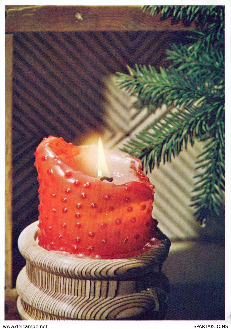 Buon Anno Natale CANDELA Vintage Cartolina CPSM #PAV414.IT - Neujahr