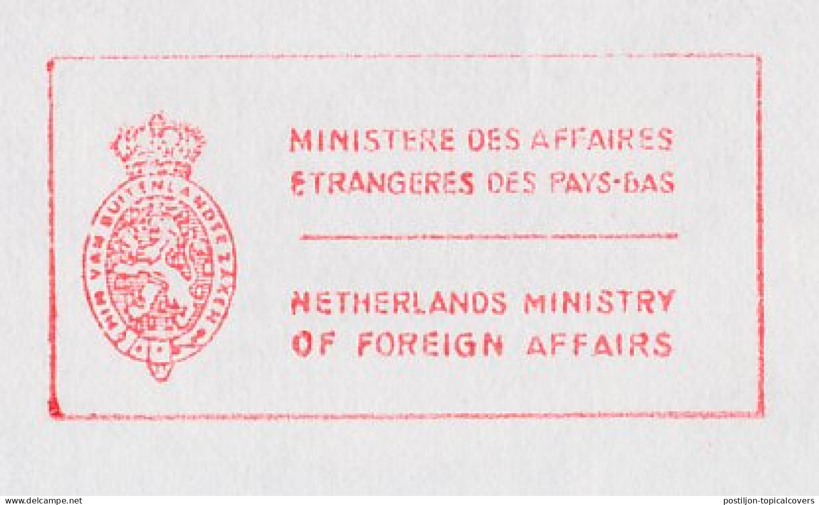 Meter Cover Netherlands 1989 Royal Netherlands Embassy - Unclassified