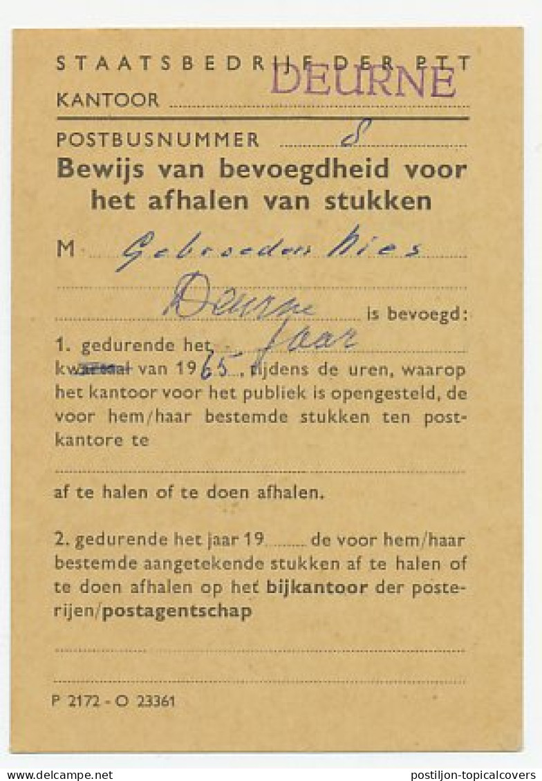 Em. Juliana Postbuskaartje Deurne 1964 - Ohne Zuordnung