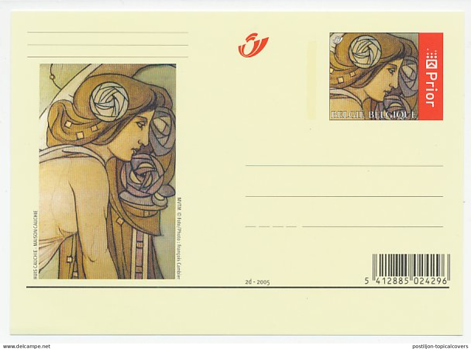 Postal Stationery Belgium 2005 Paul Cauchie - Art Nouveau - Autres & Non Classés