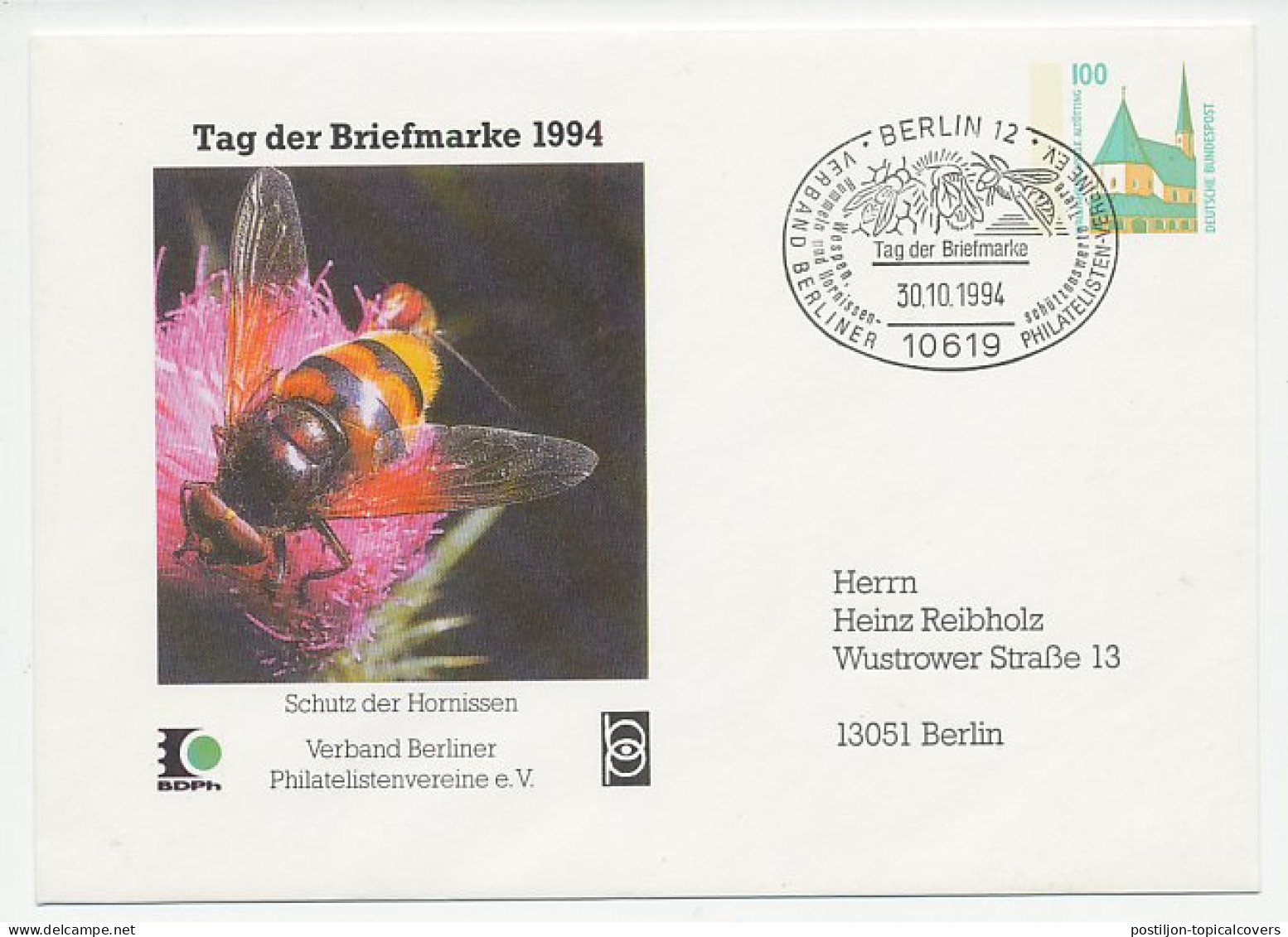 Postal Stationery / Postmark Germany 1994 Bee - Sonstige & Ohne Zuordnung