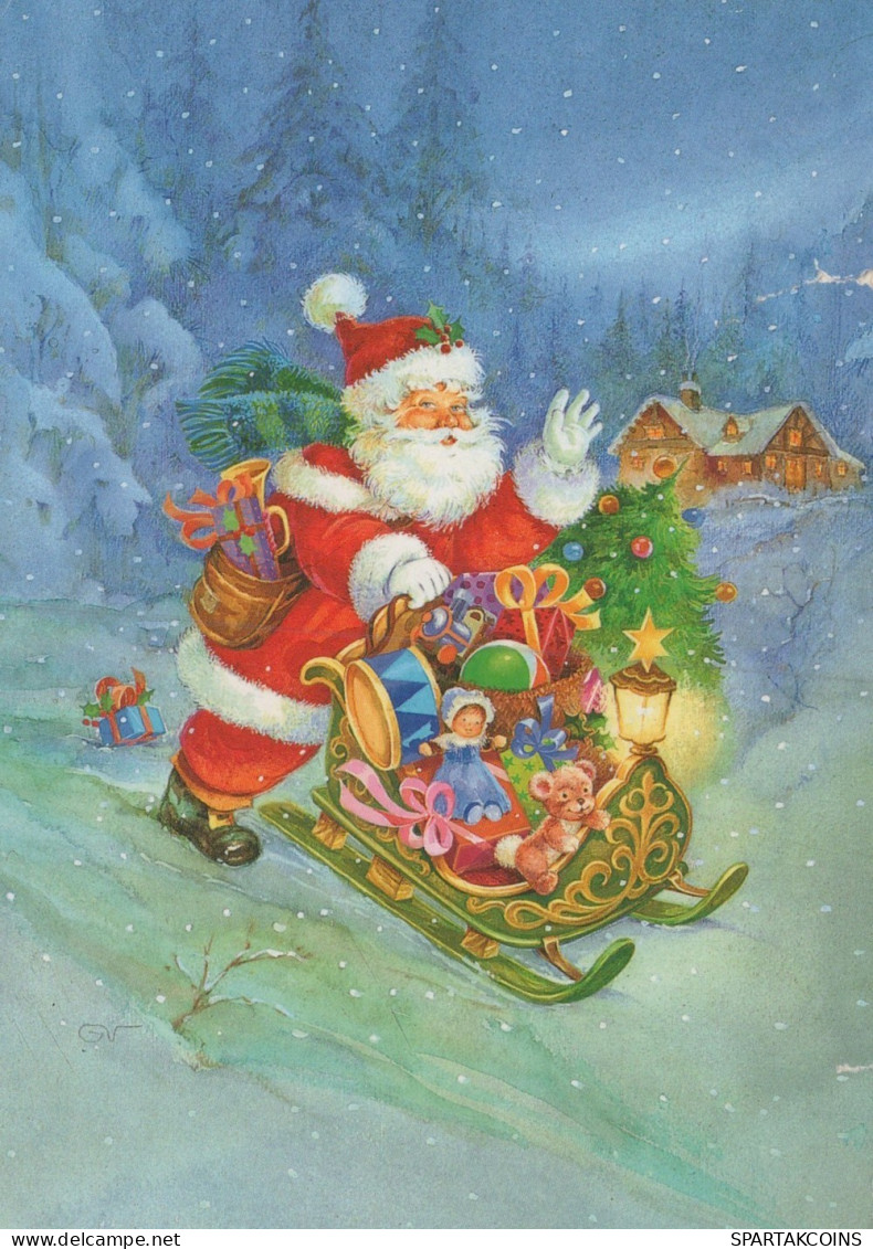 BABBO NATALE Natale Vintage Cartolina CPSM #PAK730.IT - Santa Claus