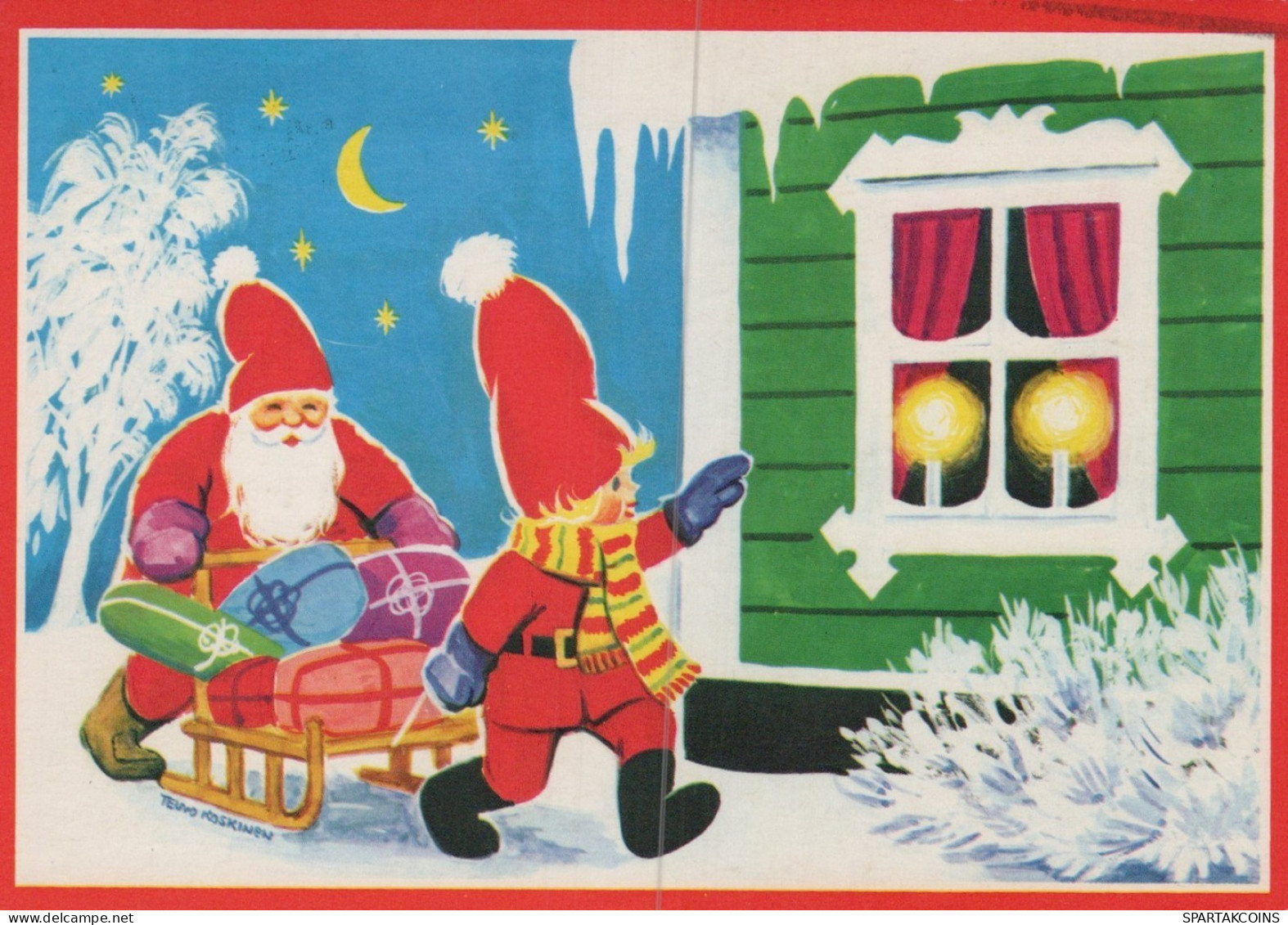 BABBO NATALE Natale Vintage Cartolina CPSM #PAK944.IT - Santa Claus
