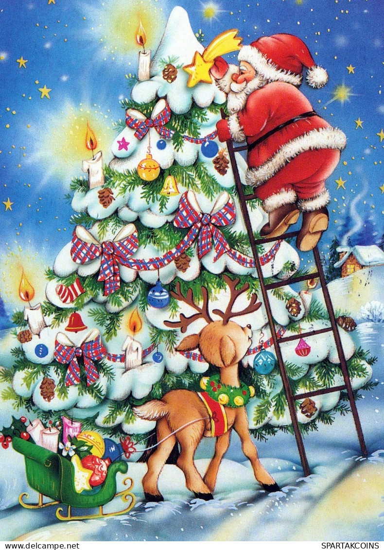 BABBO NATALE Natale Vintage Cartolina CPSM #PAJ897.IT - Santa Claus