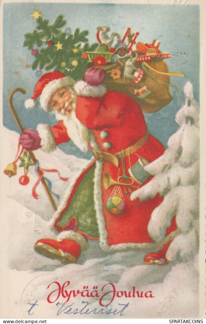 BABBO NATALE Natale Vintage Cartolina CPSMPF #PAJ484.IT - Santa Claus