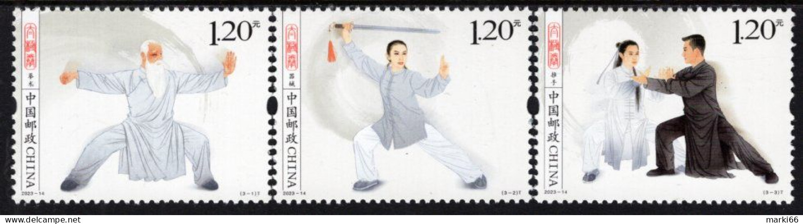 China - 2023 - Tai Chi Chinese Martial Art - Mint Stamp Set - Unused Stamps