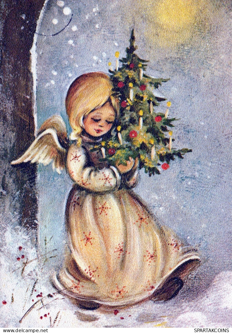 ANGELO Buon Anno Natale Vintage Cartolina CPSM #PAH538.IT - Anges