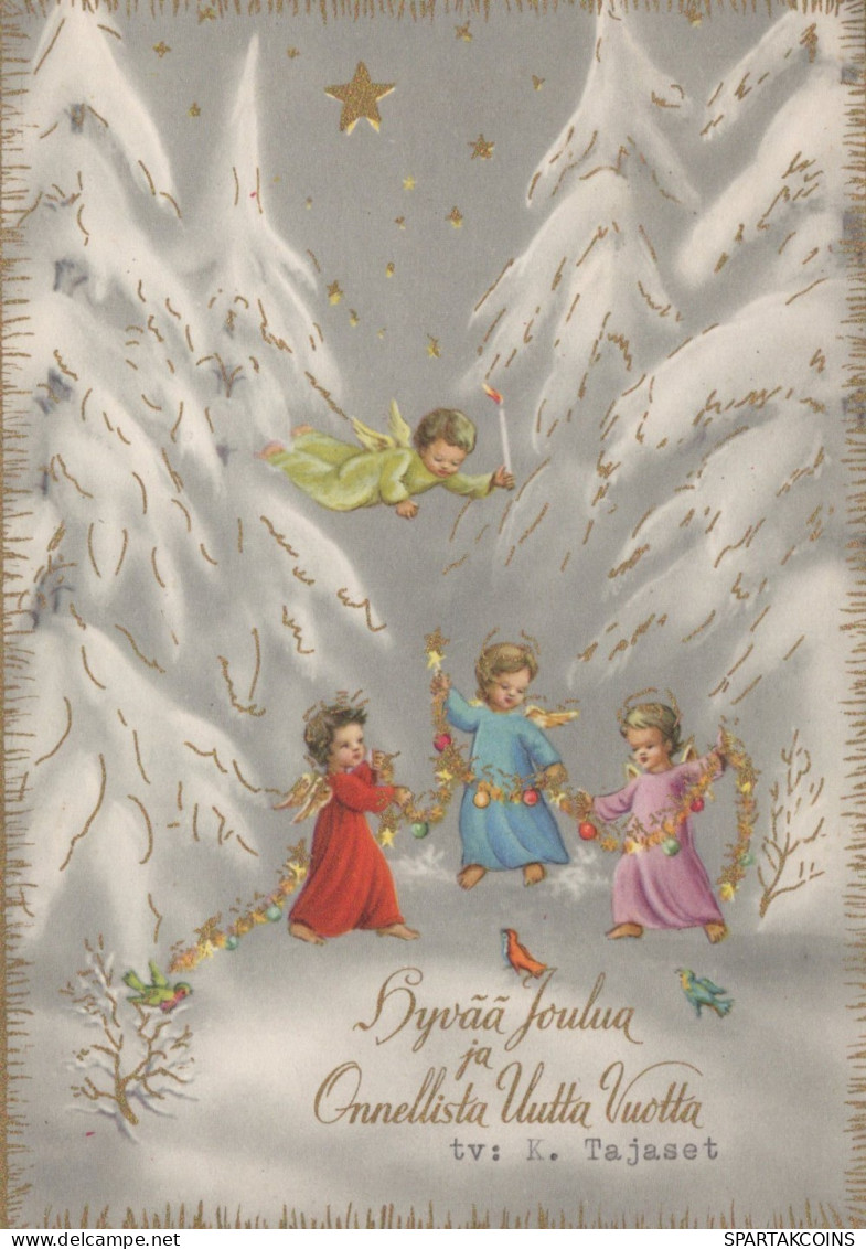 ANGELO Buon Anno Natale Vintage Cartolina CPSM #PAG904.IT - Anges