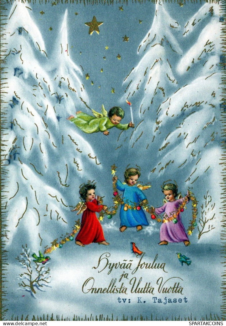 ANGELO Buon Anno Natale Vintage Cartolina CPSM #PAG904.IT - Anges