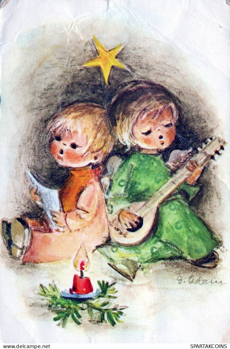 ANGELO Buon Anno Natale Vintage Cartolina CPSMPF #PAG776.IT - Anges