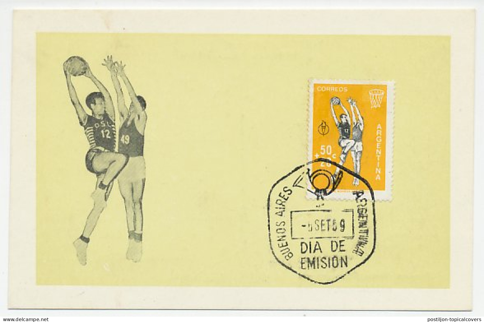 Maximum Card Argentina 1959 Basketball  - Other & Unclassified