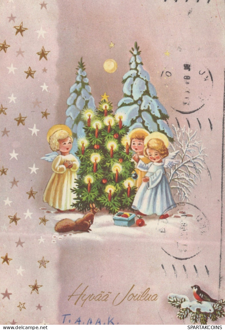 ANGELO Buon Anno Natale Vintage Cartolina CPSM #PAG965.IT - Angels