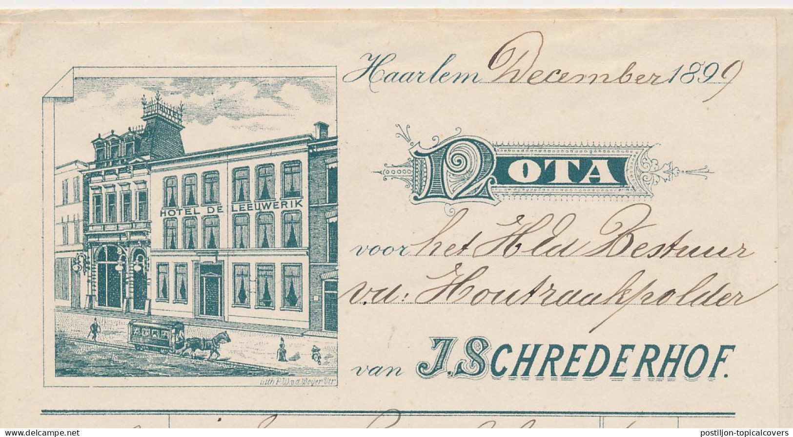 Nota Haarlem 1899 - Hotel De Leeuwerik - Pays-Bas