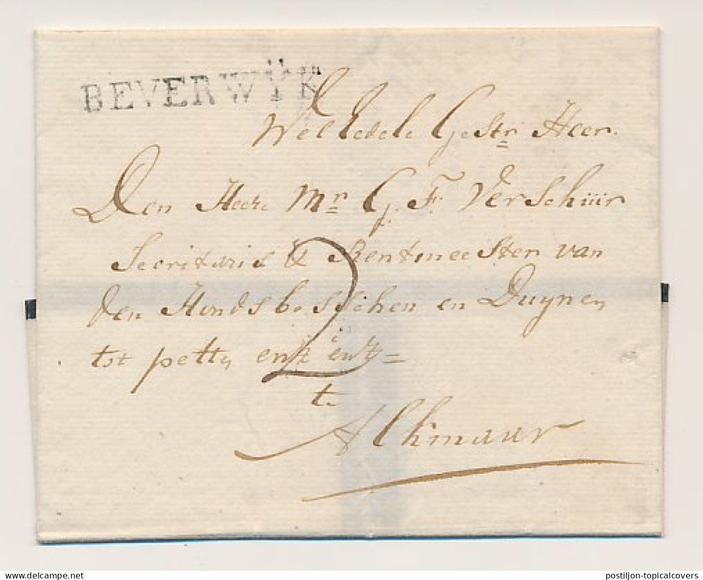 BEVERWYK - Alkmaar 1815 - ...-1852 Préphilatélie