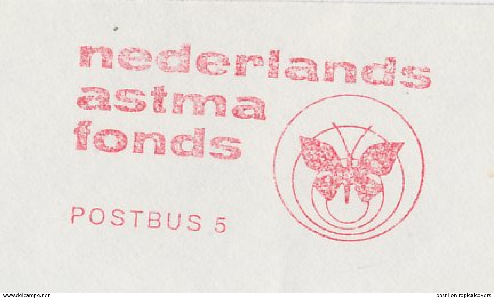Meter Cover Netherlands 1973 Butterfly - Dutch Asthma Fond - Leusden - Sonstige & Ohne Zuordnung