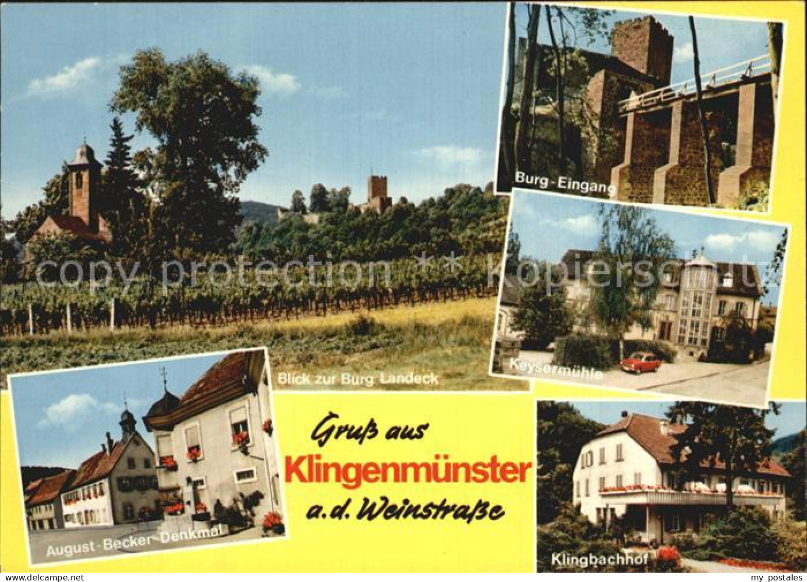 72580477 Klingenmuenster Burg Landeck August Becker Denkmal Klingbachhof Keyermu - Autres & Non Classés