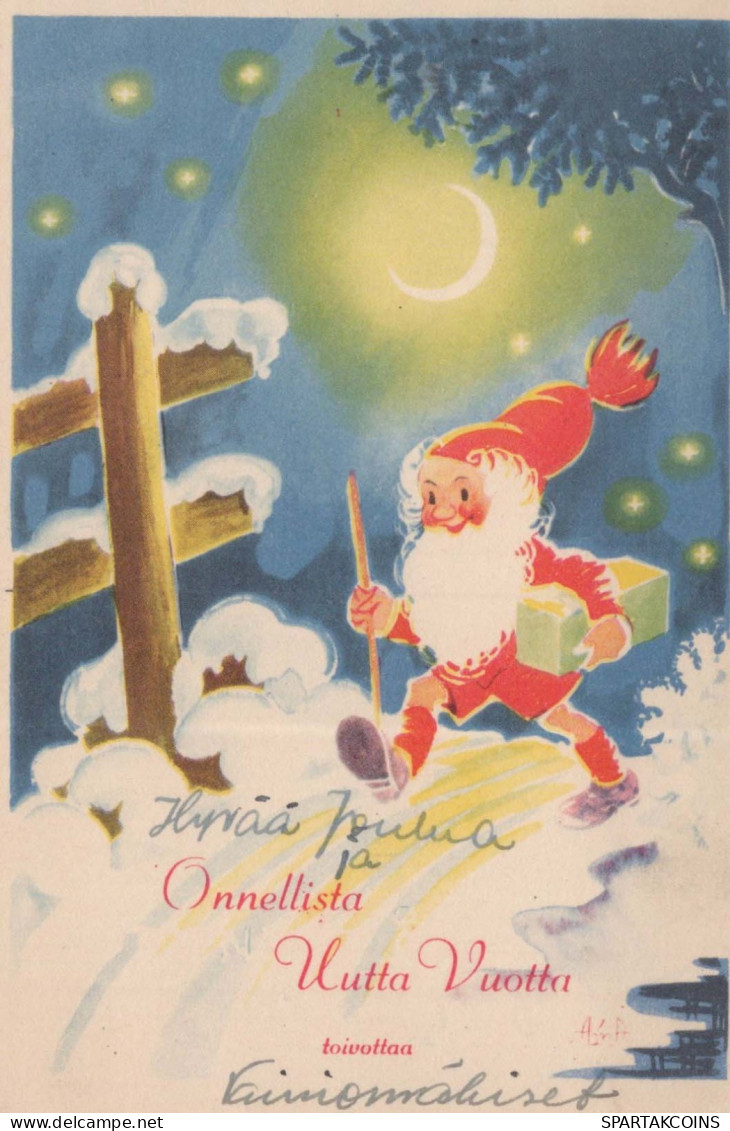 Neujahr Weihnachten GNOME Vintage Ansichtskarte Postkarte CPSMPF #PKD809.DE - Nieuwjaar