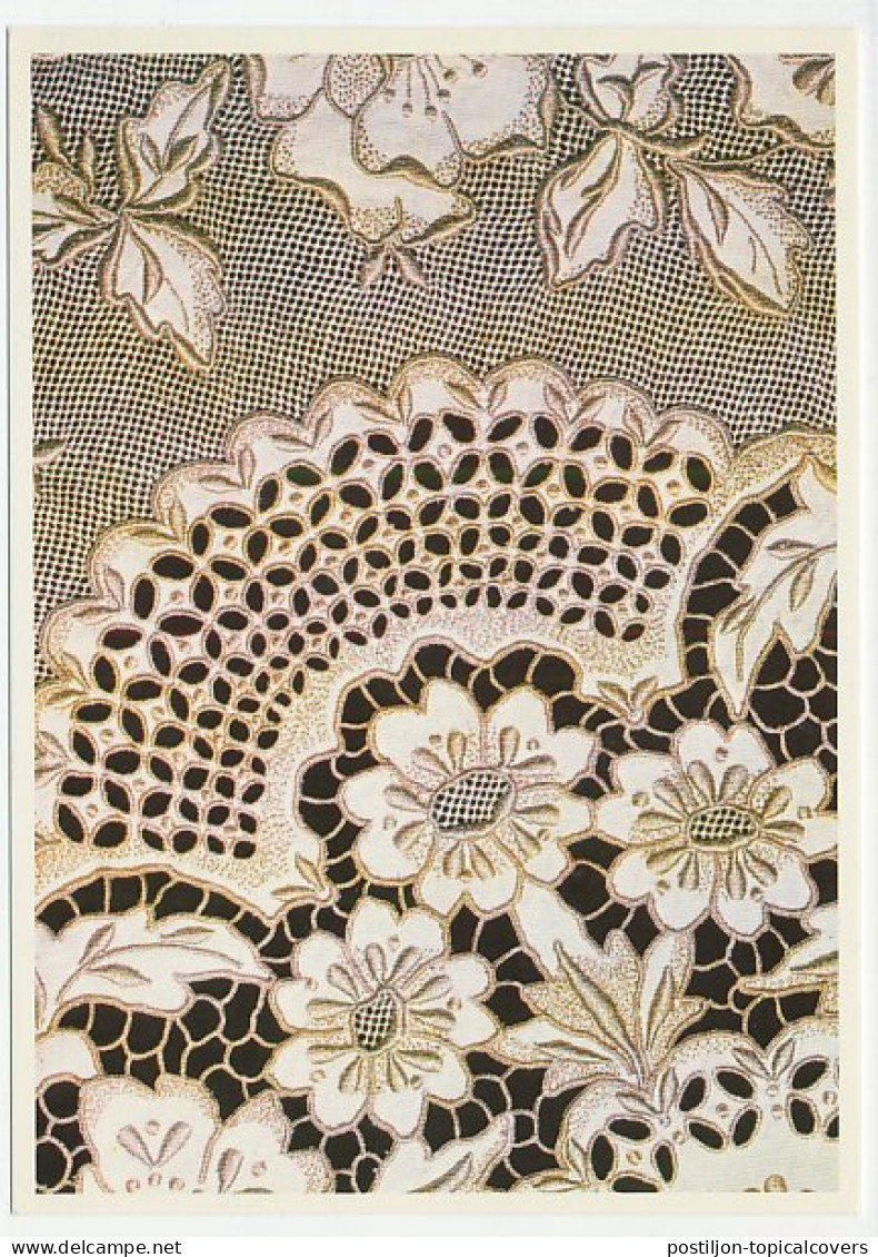 Postal Stationery Portugal 1980 Lace - Tessili