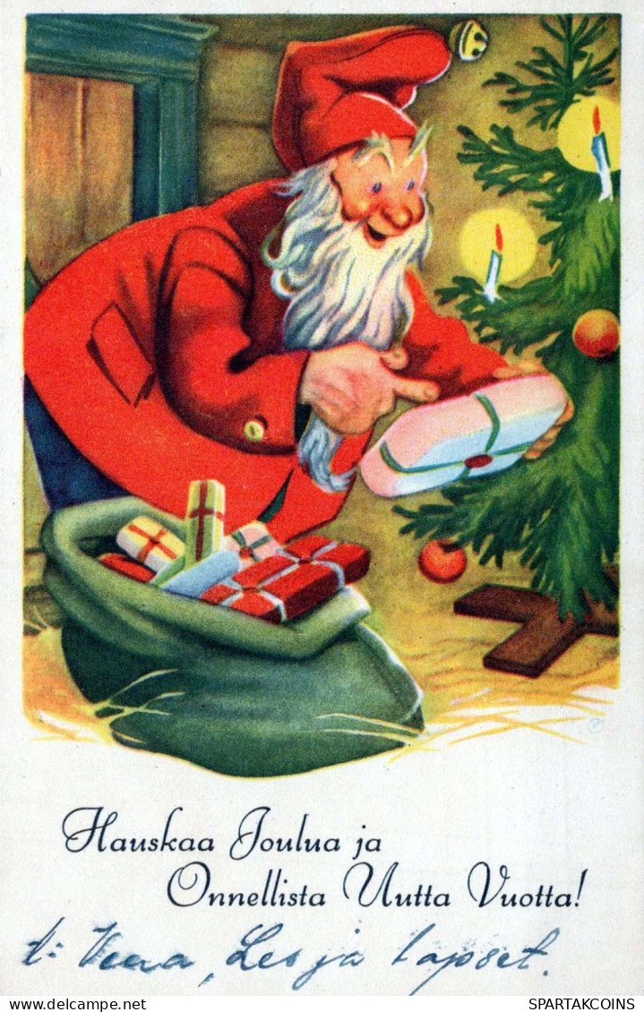 Neujahr Weihnachten GNOME Vintage Ansichtskarte Postkarte CPSMPF #PKD375.DE - Nieuwjaar