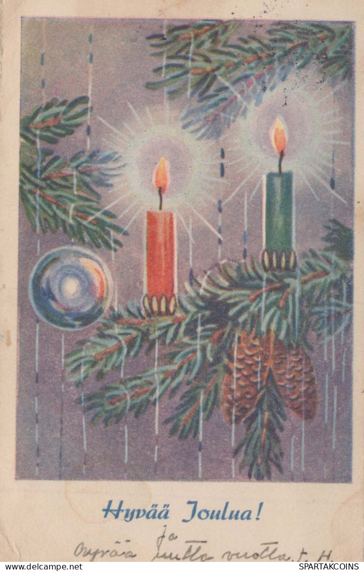 Neujahr Weihnachten KERZE Vintage Ansichtskarte Postkarte CPSMPF #PKD069.DE - Nieuwjaar