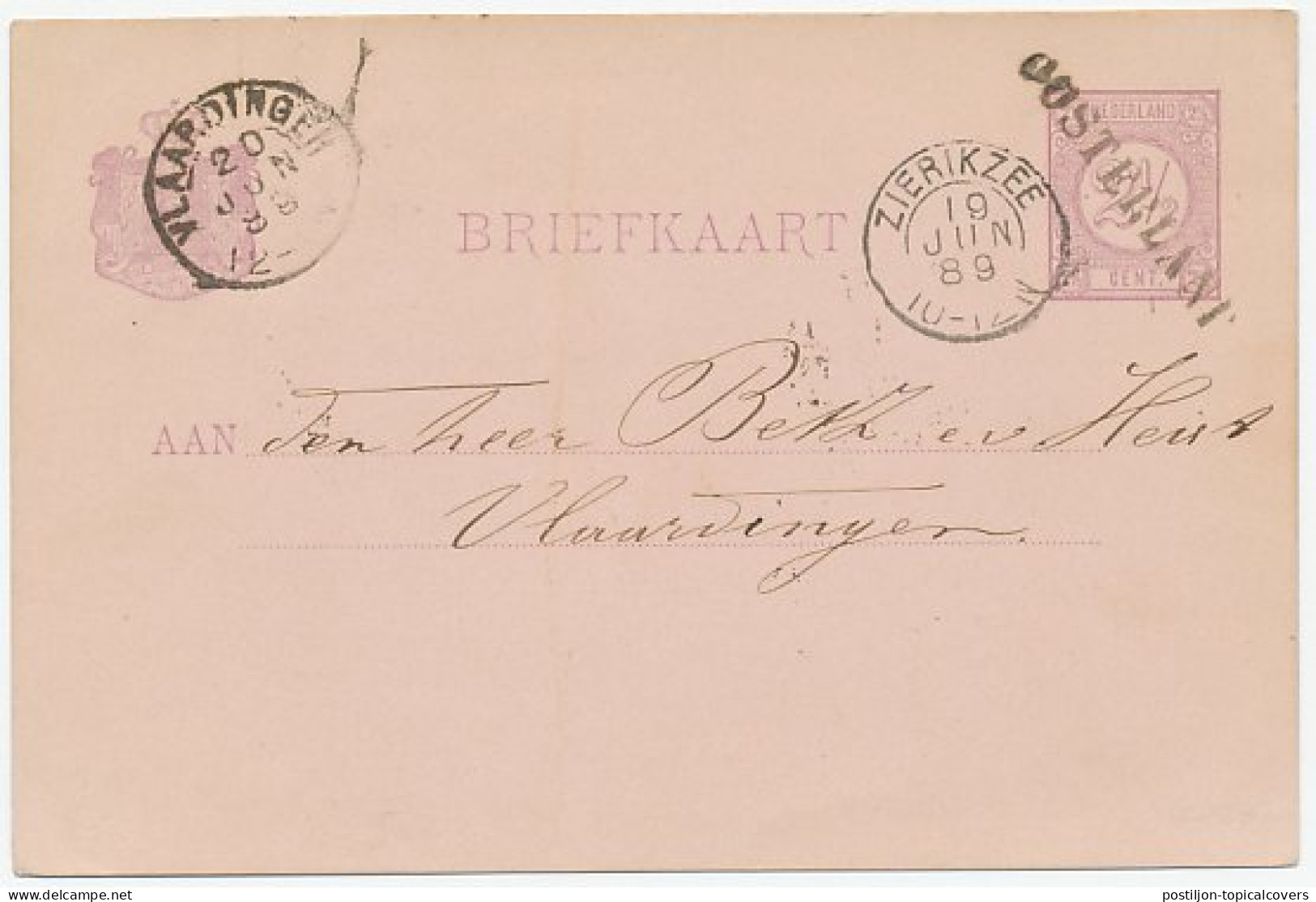 Naamstempel Oosterland 1889 - Lettres & Documents