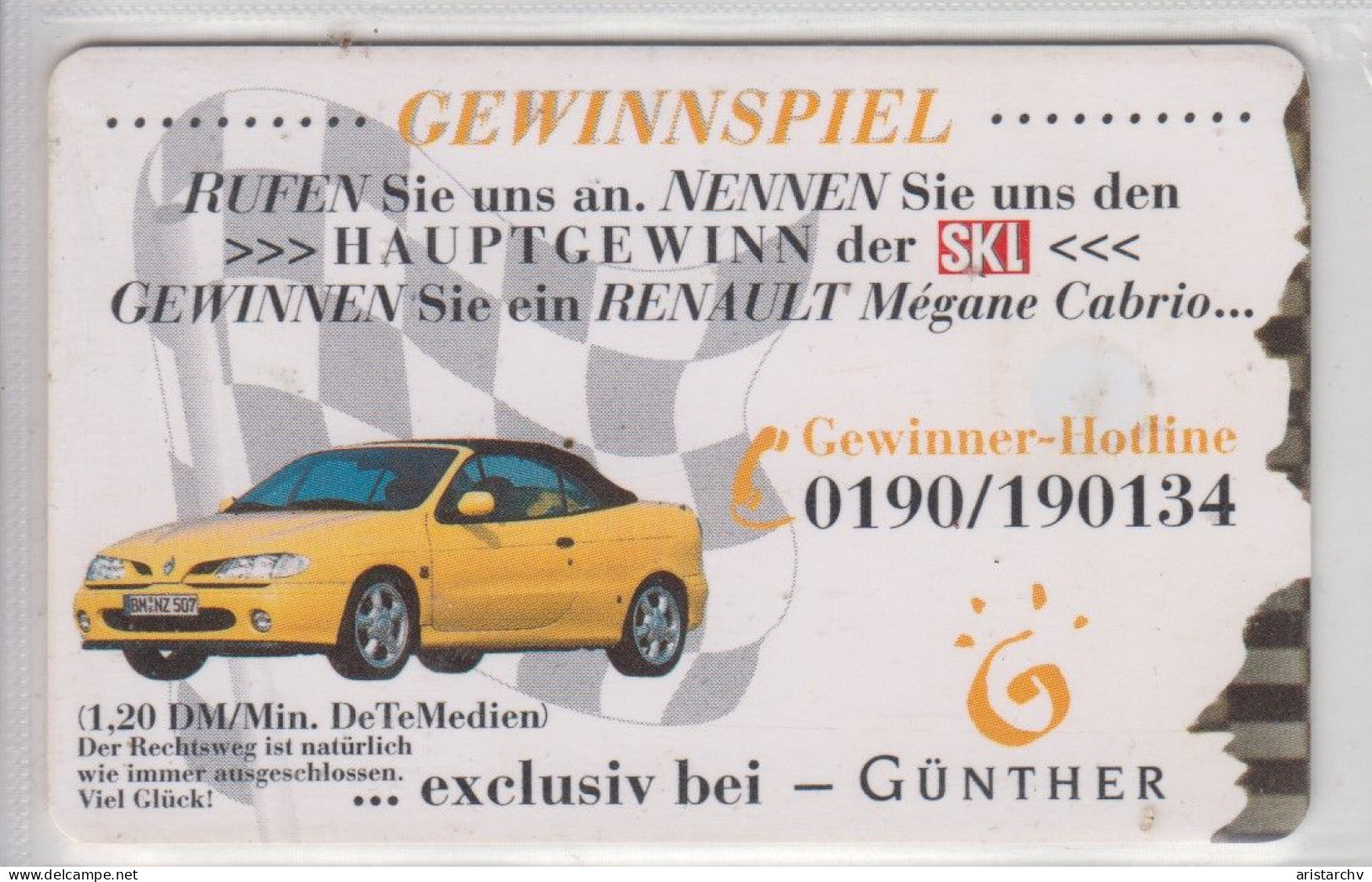 GERMANY 1998 GUNTHER LOTTERY CAR RENAULT - R-Series : Régionales