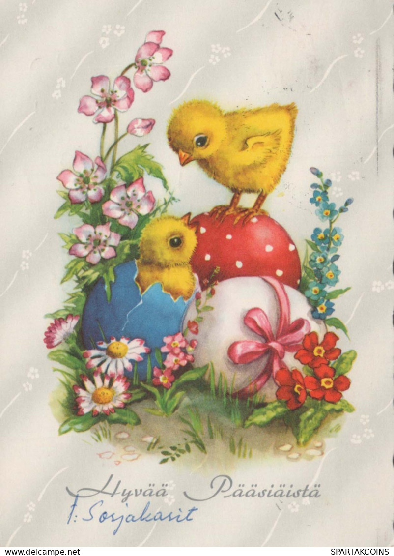 OSTERN HUHN EI Vintage Ansichtskarte Postkarte CPSM #PBO691.DE - Pâques